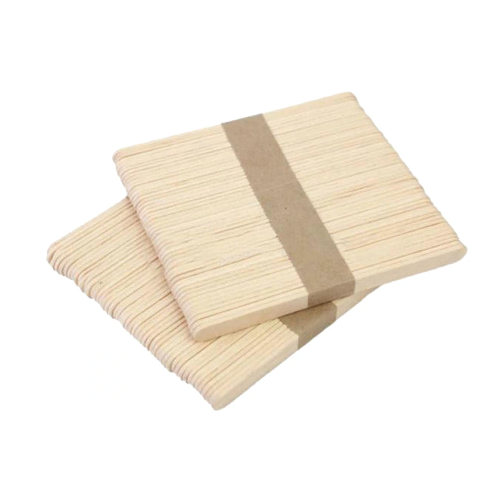 100pcs Natural Wood Craft Sticks Wood Colored Craft Stick Clubs for Ice Cream DIY Crafts Material