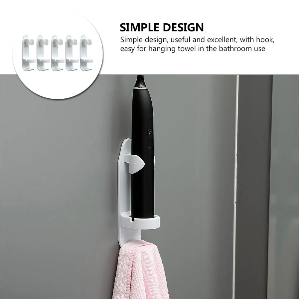 5 pcs Wall Mounted Electronic Toothbrush Holder Bathroom Wall Electronic Toothbrush Organizer