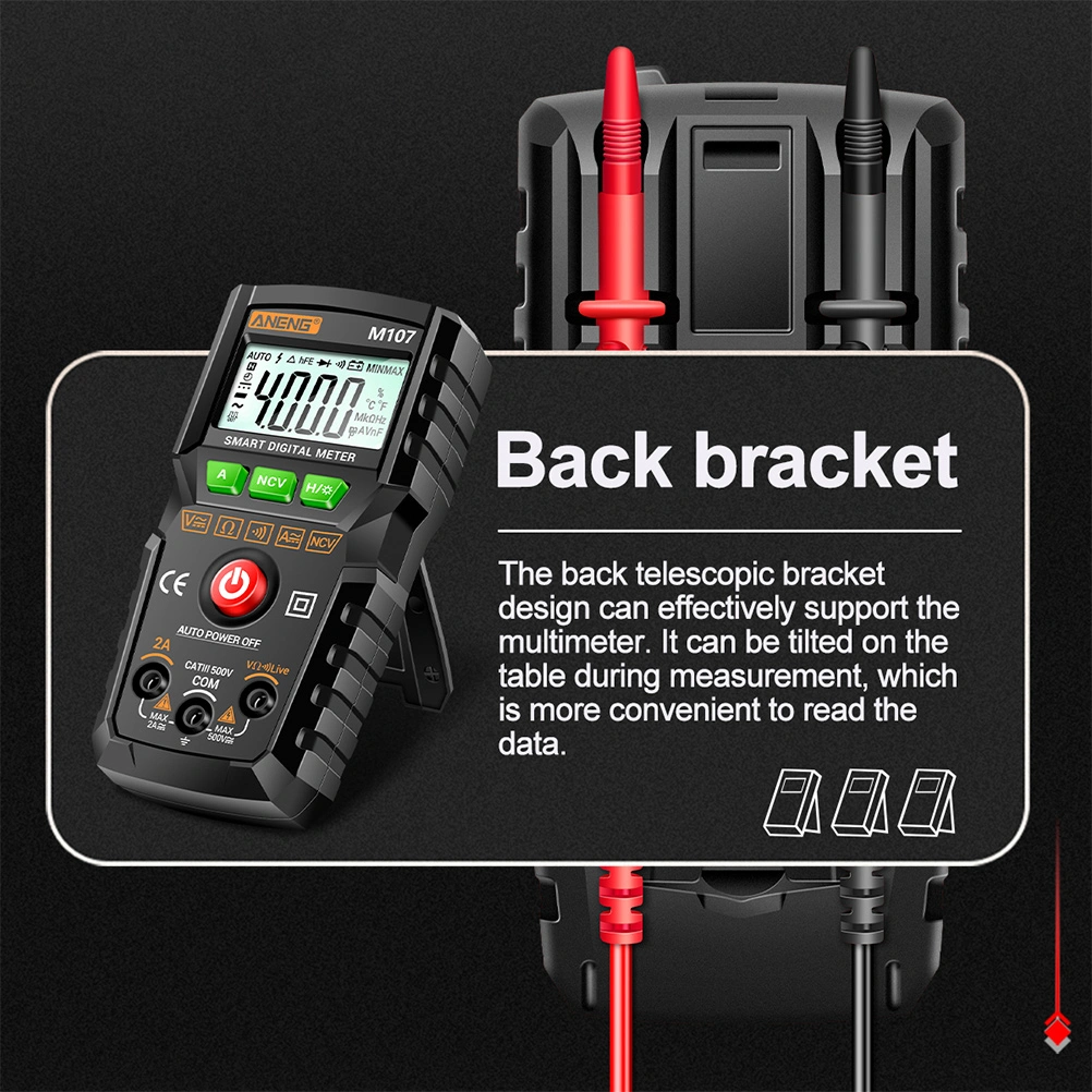 Professional 4000 Counts Volt Meter Portable Auto-ranging Tester Frequency Meter