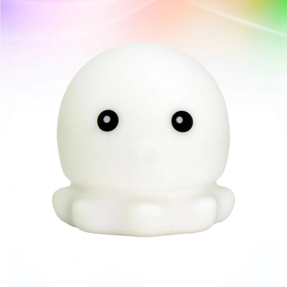 1pc Novel Creative Octopus Shape Cartoon Night Light LED USB Night Lamp Silicone Decor Lamp for Kids Bedroom Nursery Room (White)