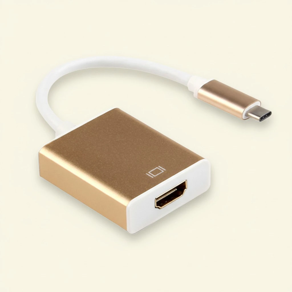 Professional 4K Resolution USB C to Converter Portable Type C To Device Adapter Golden
