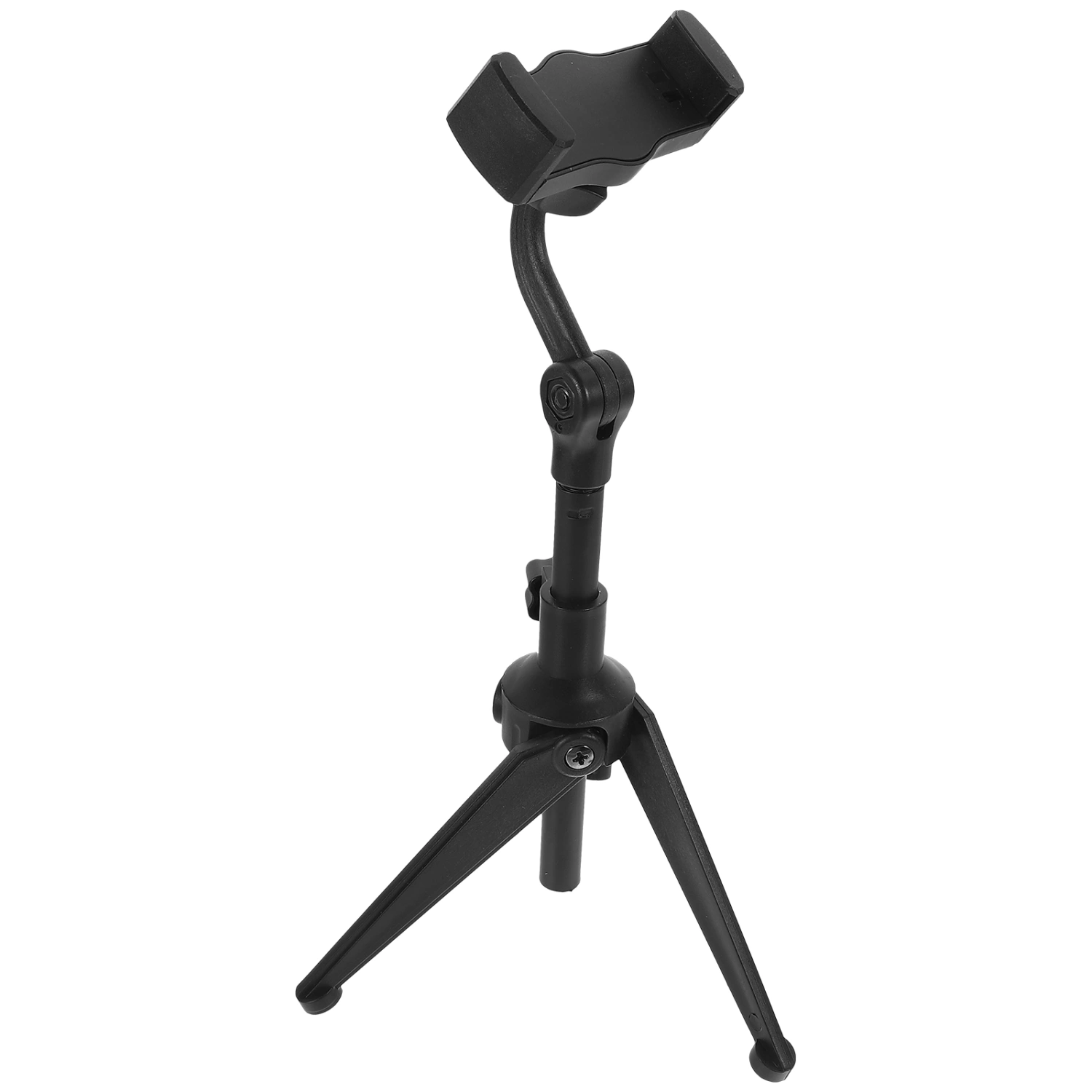 Desktop Telescopic Selfie Stick Tripod Adjustable Carbon Steel Broadcast Holder Rack Phone Mount with Remote Shutter (Black)