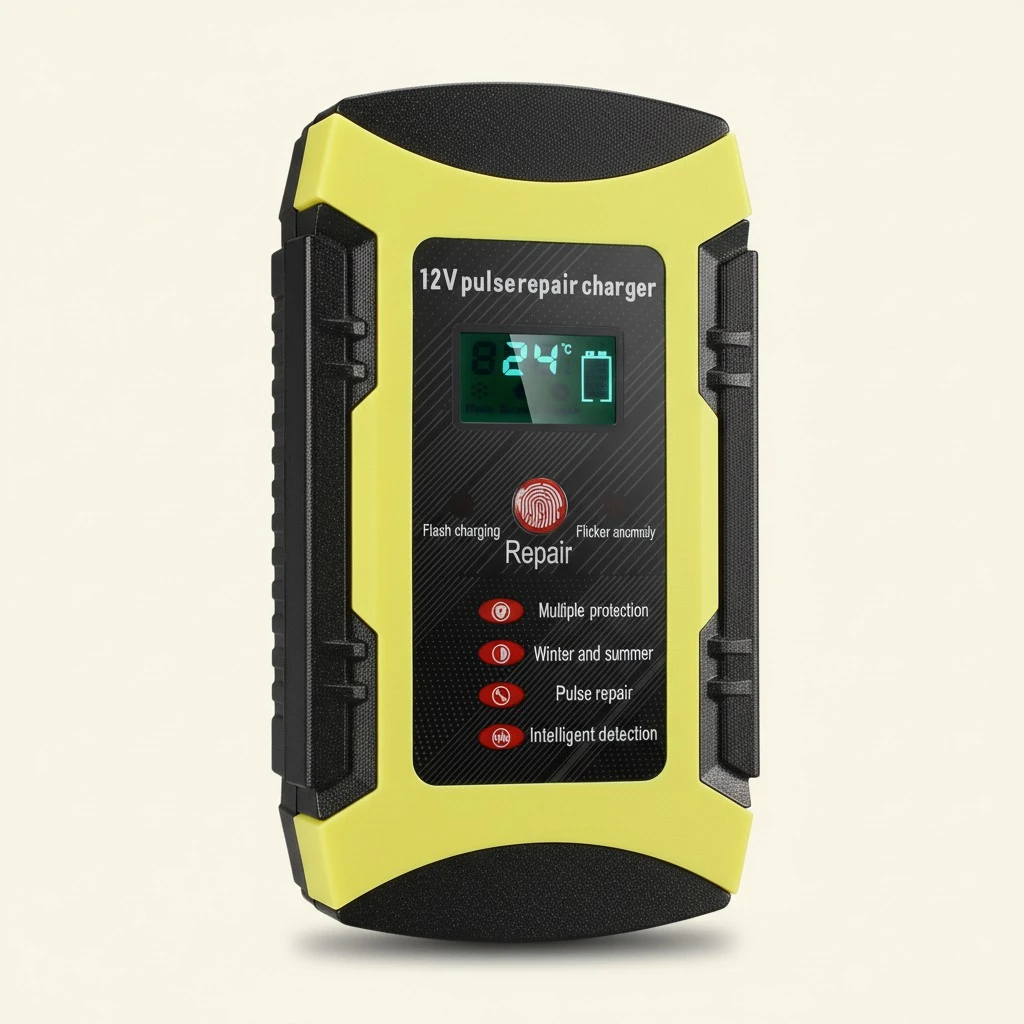 Car Battery Charger 12V 6A Model LCD Display Smart Automatic Battery Charger Maintainer Trickle Charger for Auto Truck (UK Plug)