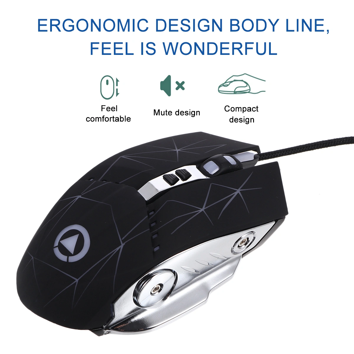 USB Mouse Wired LED Gaming Mouse Anti-sweat Silent Breathing Light Mouse