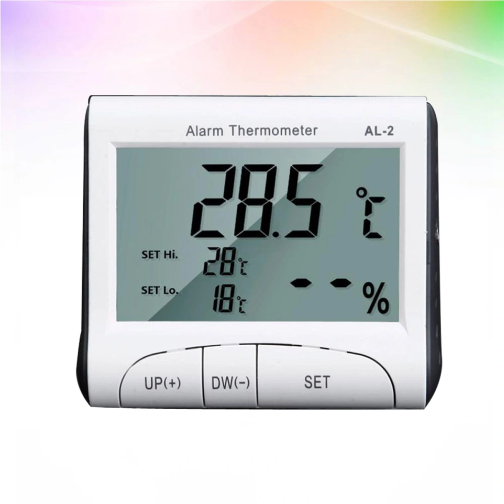 1PC AL-2 Indoor And Outdoor Thermometer Digital Refrigerator Freezer Thermometer High And Low Temperature Alarm Kitchen Supplies No Battery (White)