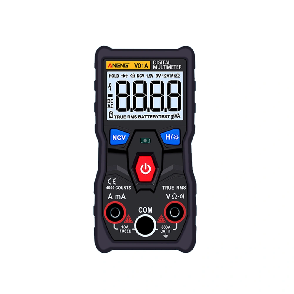 High Accuracy Meter Digital Multimeter Ampere Capacitance Resistance Meter Voltage Tester with Crocodile Clips (Black)