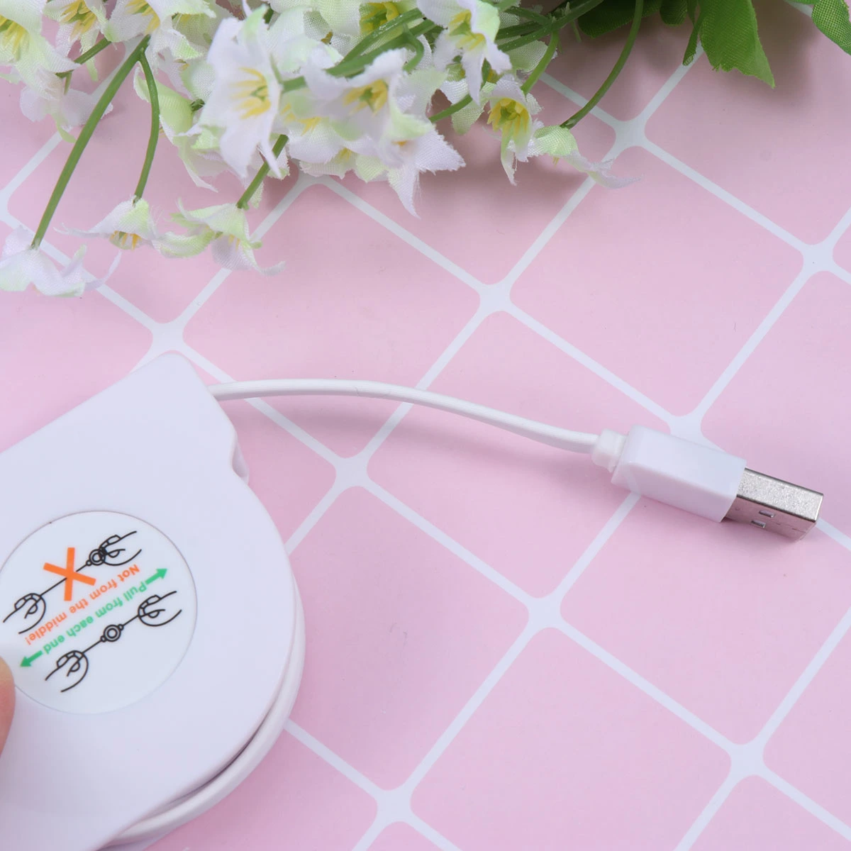 2m USB Charging Cable Retractable Fast Charging Cord Portable High Charger Cable for Android Phones (White)
