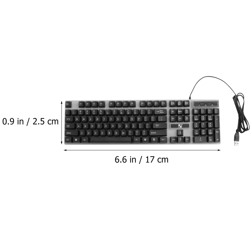 Wired Colorful Backlight Mechanical Feel Keyboard Gaming Ergonomic Keyboard and Mouse Kit (Black)