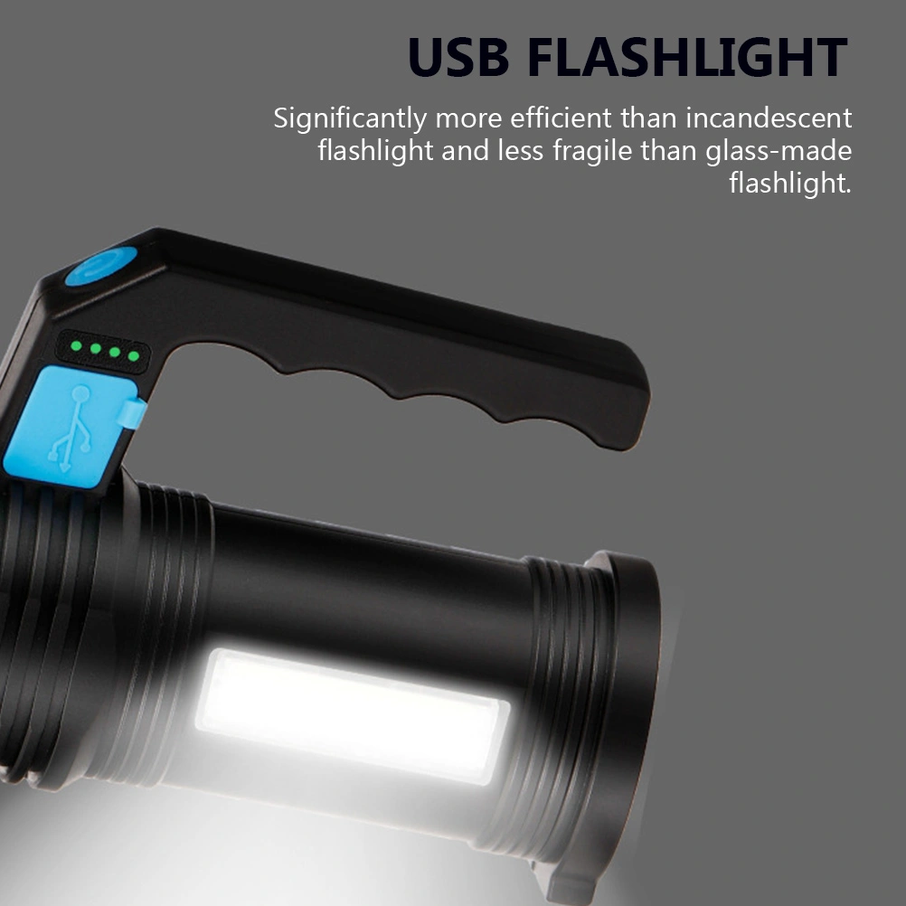 1 Set Household Outdoor USB Flashlights Super Bright Hiking Flashlight