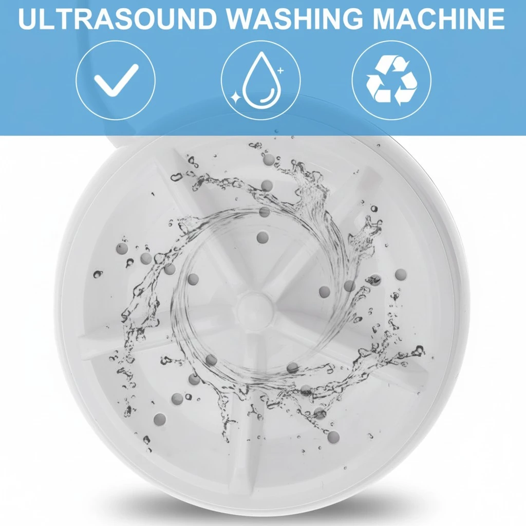 Ultrasonic Washer Portable Washing Machine for Dorm Travel Apartment Trip
