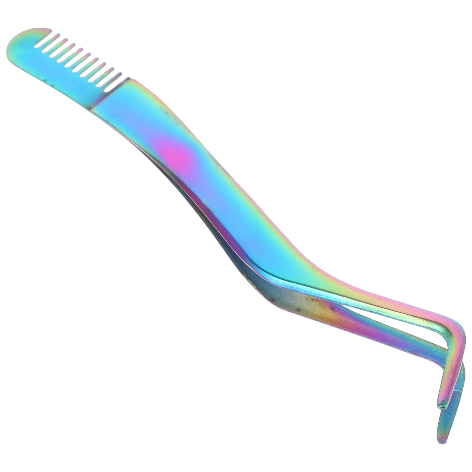 Eyelash Tweezer Applicator Tool Stainless Steel Eyelash Extension Tweezer Comb 2 in 1 Lash Tweezer