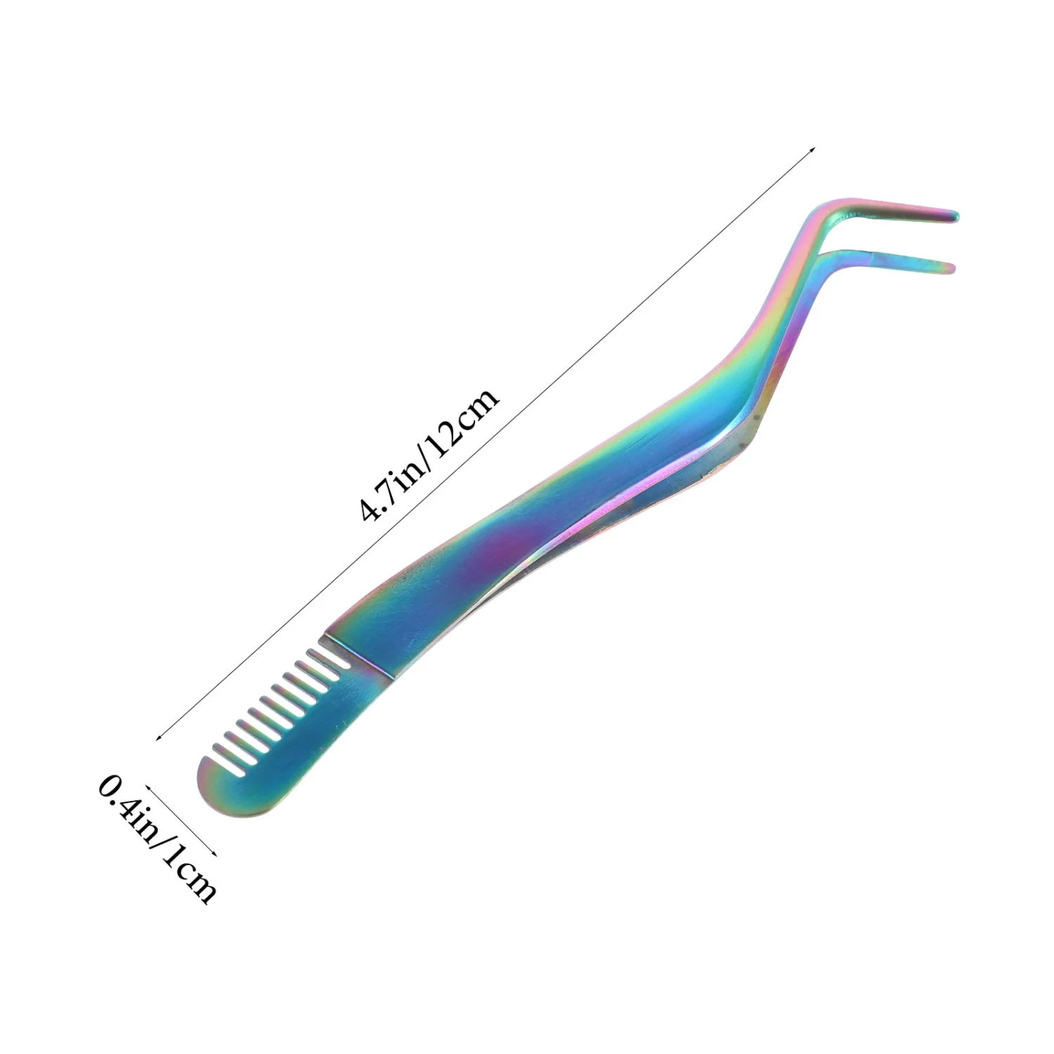 Eyelash Tweezer Applicator Tool Stainless Steel Eyelash Extension Tweezer Comb 2 in 1 Lash Tweezer