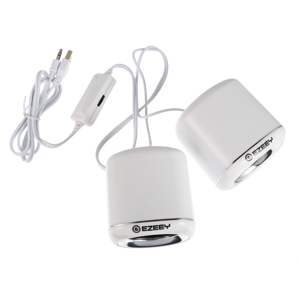 1 Pair 3.5mm Laptop Speaker Wired Control USB 2.0 Speaker for Computer Phone