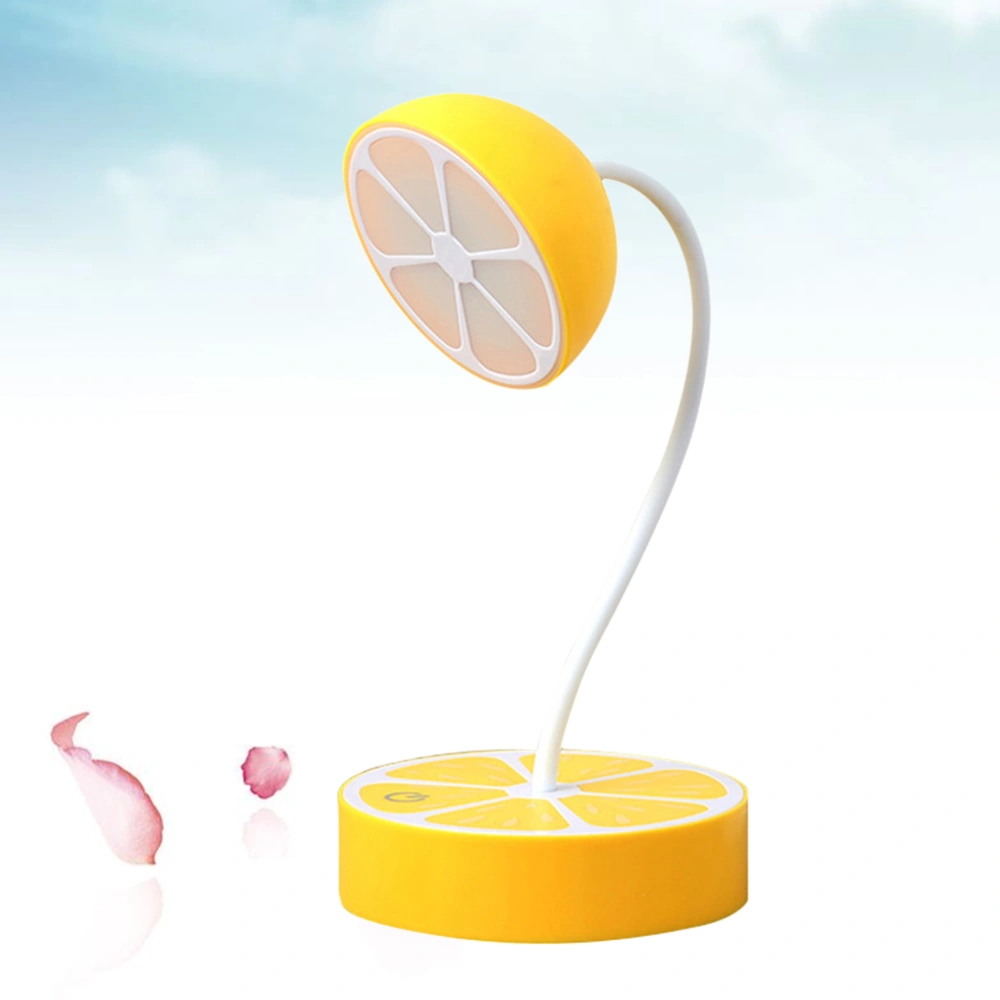 Creative Led Fruit Night Light USB Charging Children's Eye Protection Reading Small Table Lamp Touch Three-shift Dimming Lemon Yellow