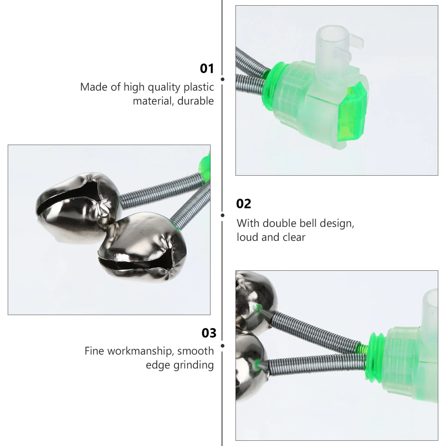 12pcs Fishing Accessories Fishing Twin Alert Bells Fishing Rod Alarm Bells