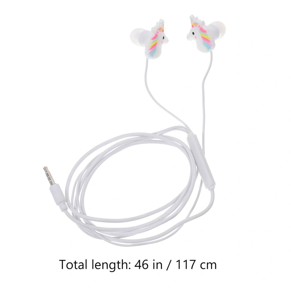 1 Pc 3.5mm Jack Lovely Cartoon Cellphone Earbud Rainbow Unicorn Versatile Earphone