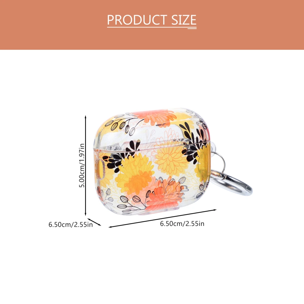 Protective Case Transparent Flower Pattern TPU Cover Compatible with Airpods Pro 2