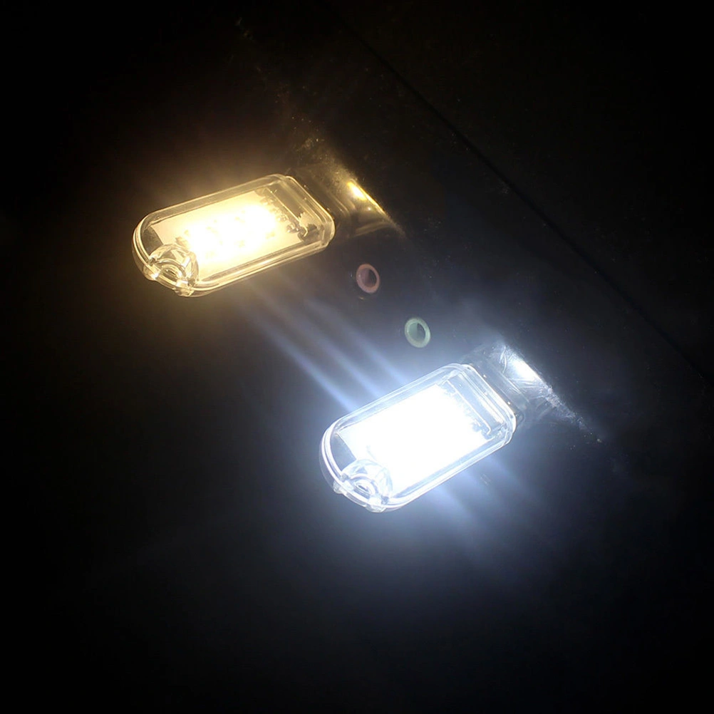 2PCS Mini Portable Bright 3 LED Night Light USB Lamp (White)