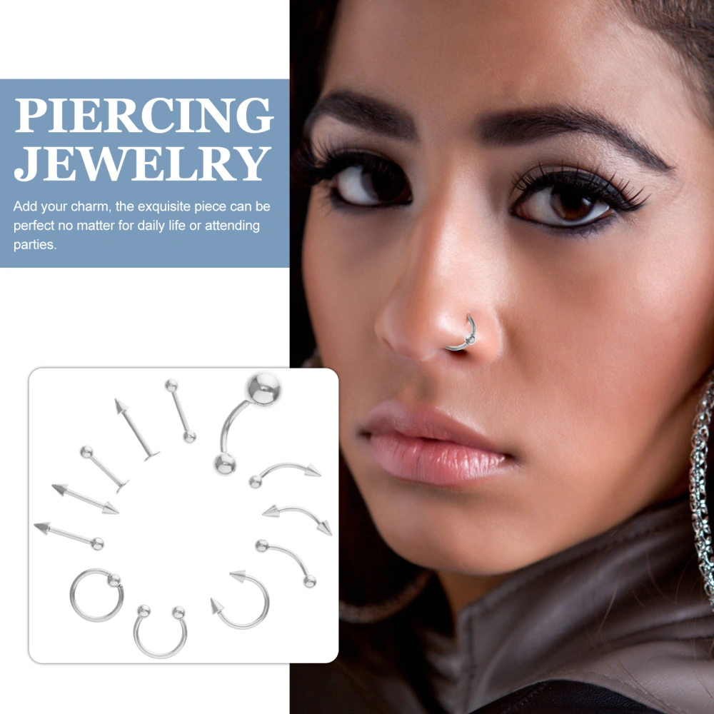 1 Set Body Piercing Jewelry Kits Ear Eyebrow Navel Nose Piercing Bars Assorted