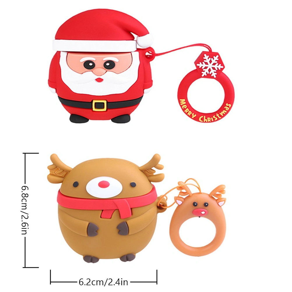 2 Pcs Christmas Earphone Storage Box Cover Earphone PVC Protective Case