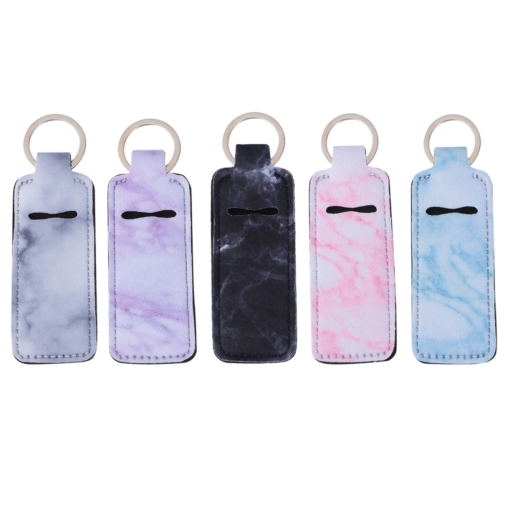 5pcs Hand Sanitizer Bottle Cover Portable Bottle Cover Perfume Storage Container Chic Bottles Covers Key Chain Set (White, Pink, Blue, Black, Purple)