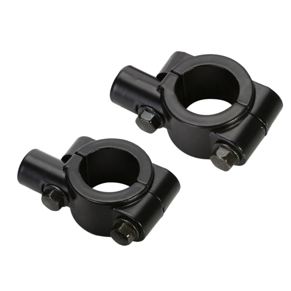 2pcs 10mm Motorcycle Rear View Mirror Adaptor Mount Clamp Handlebar Rearview Mirrors Holder Bracket Support 25mm Handlebar (Black)