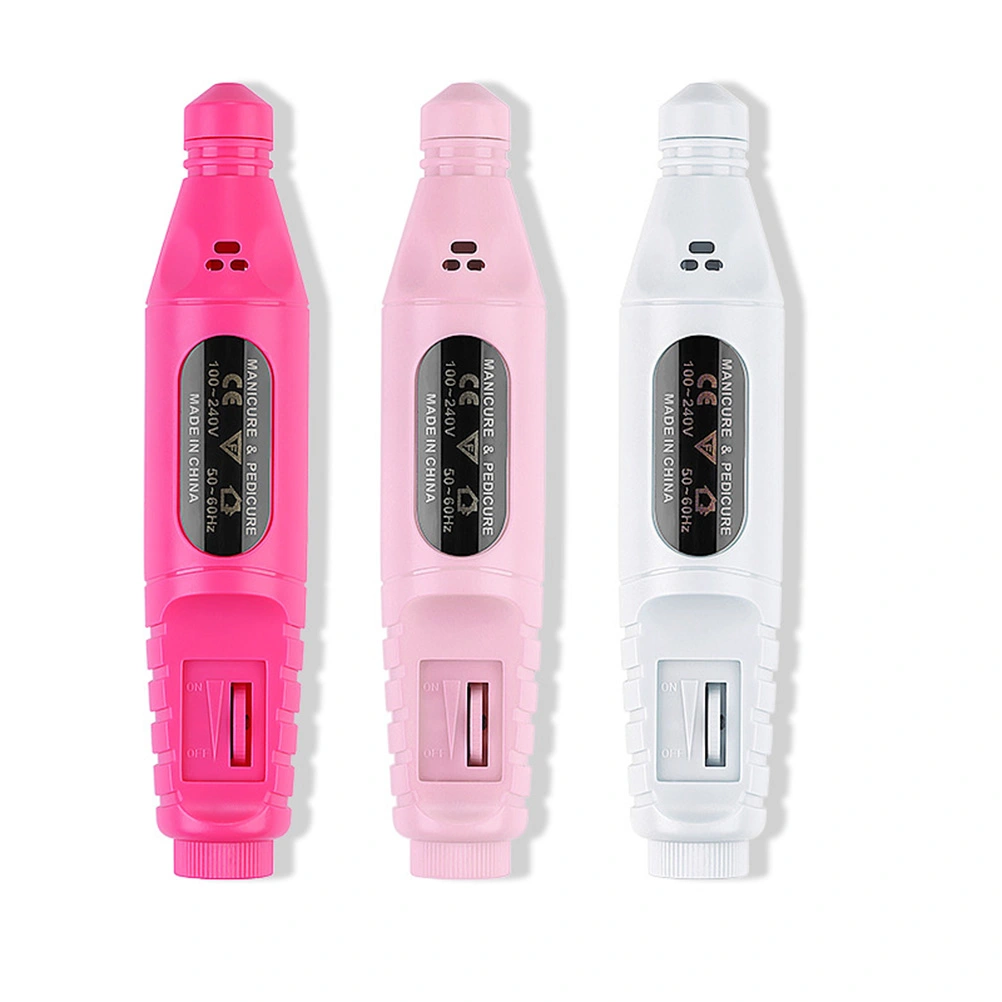 Nail Polishing Machine Nail Pen Polisher Portable Manicure Polisher USB Nail Art Tool (Rosy)