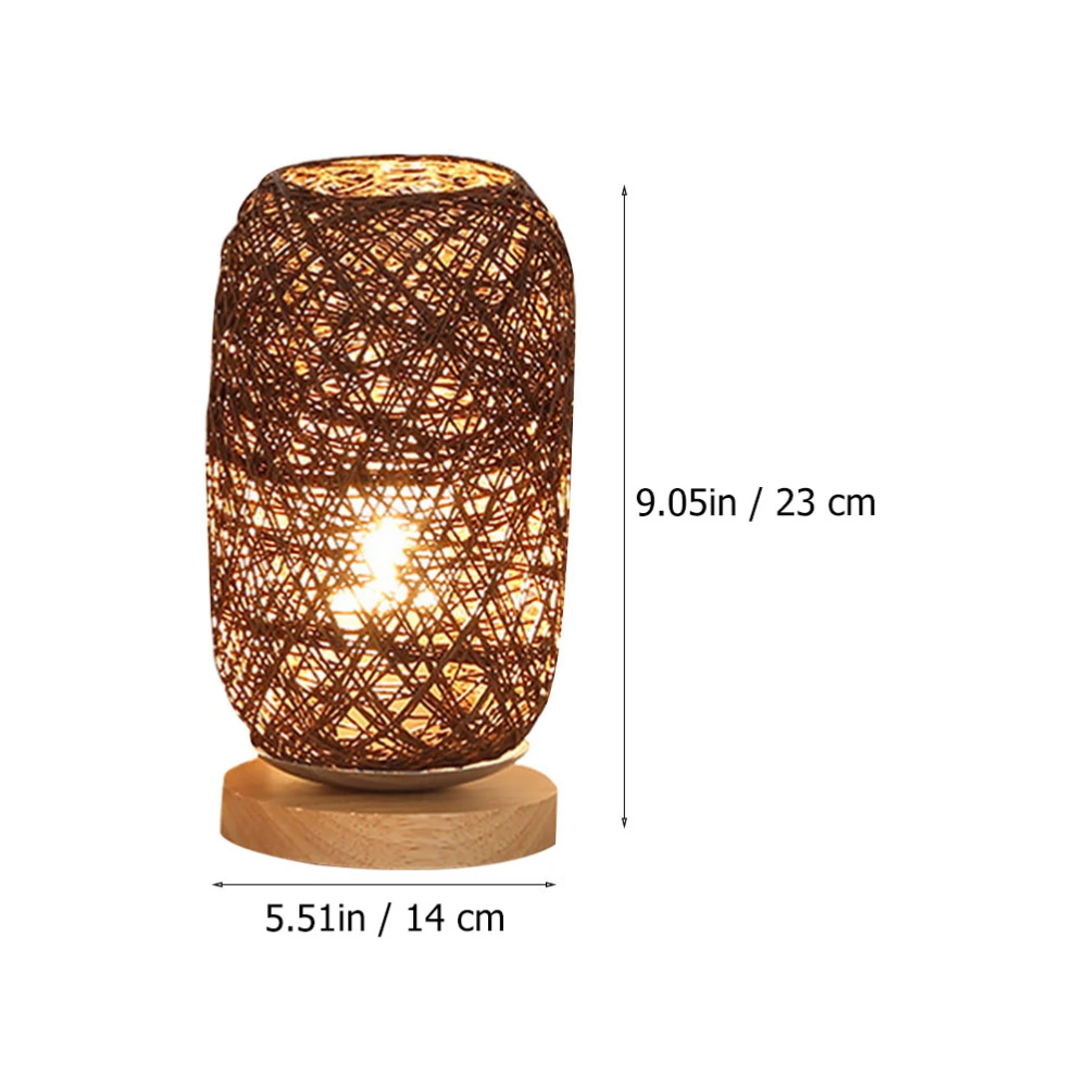 1pc Creative Rattan Ball Woven Desktop Lamp Rechargeable Desktop Lamp Decor