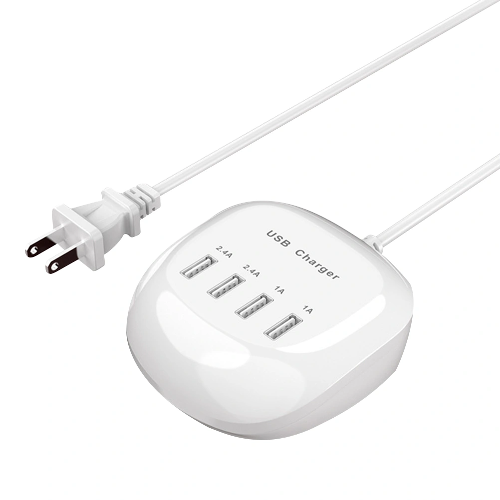 Intelligent Multi-port USB Charger 2.4A High Current Fast Charger Practical Charging Tool Compatiple for Iphone Android Phones with US Plug