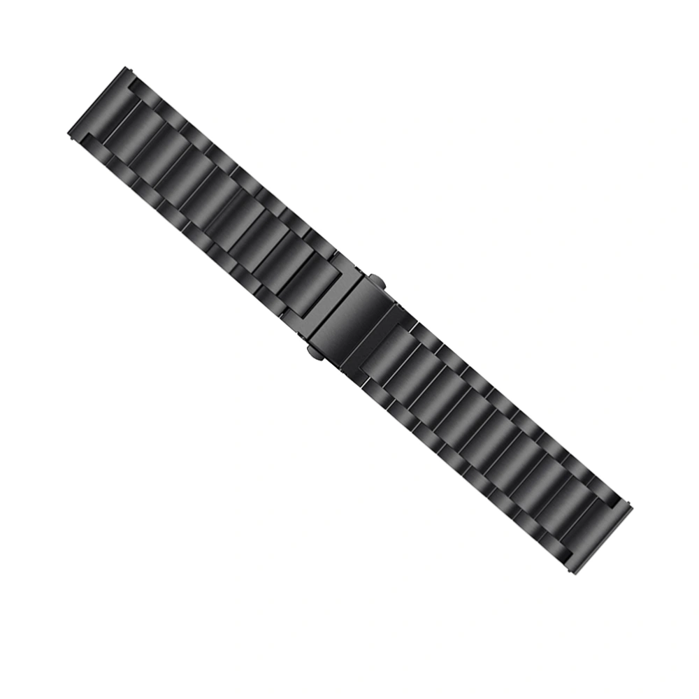 Stainless Steel Watchband Three Bead Steel Watch Belt Creative Smartwatch Strap Compatible for Fitbit Versa Smartwatch Black