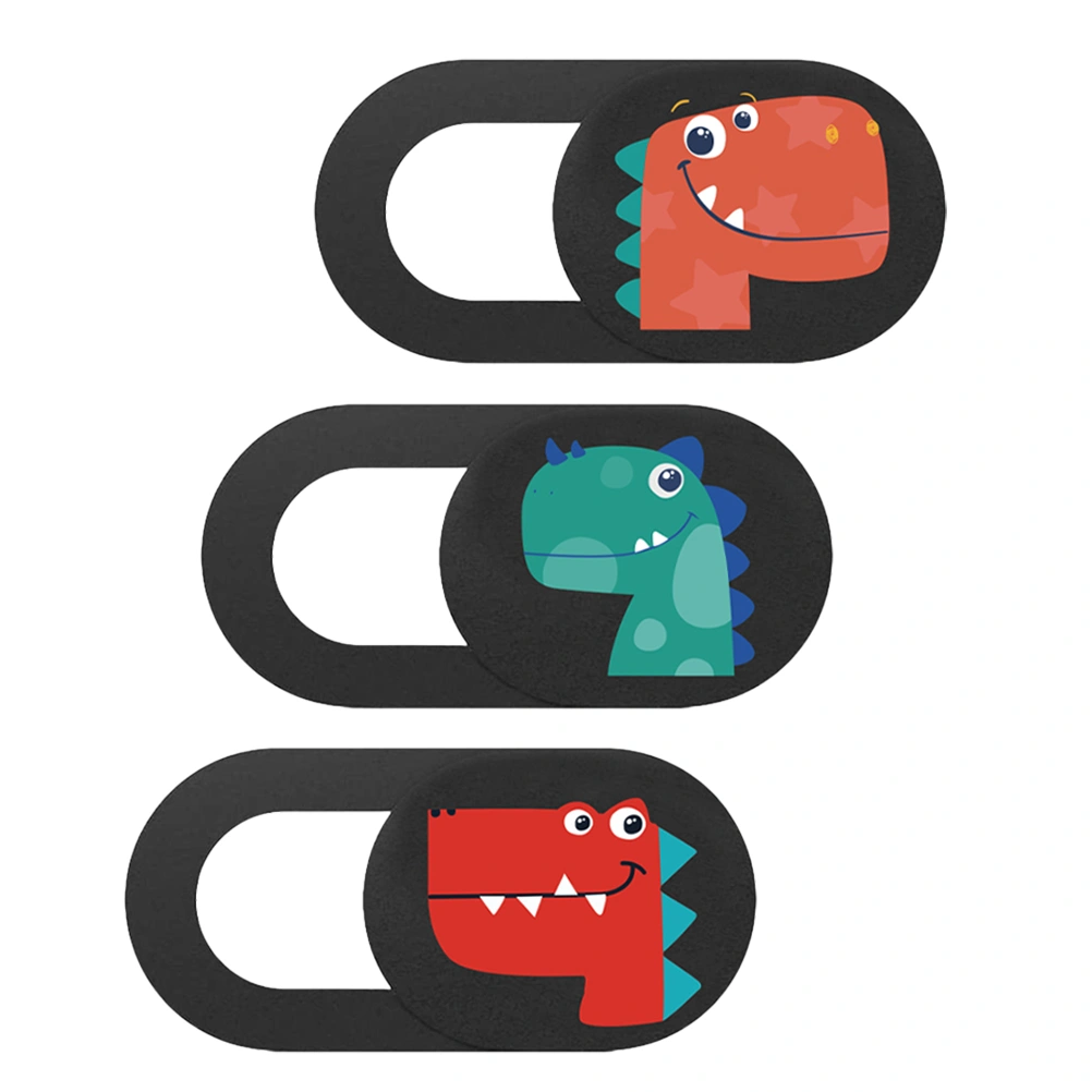 3Pcs Laptop Camera Cover Slide Dinosaur Pattern Webcam Privacy Lens Protector
