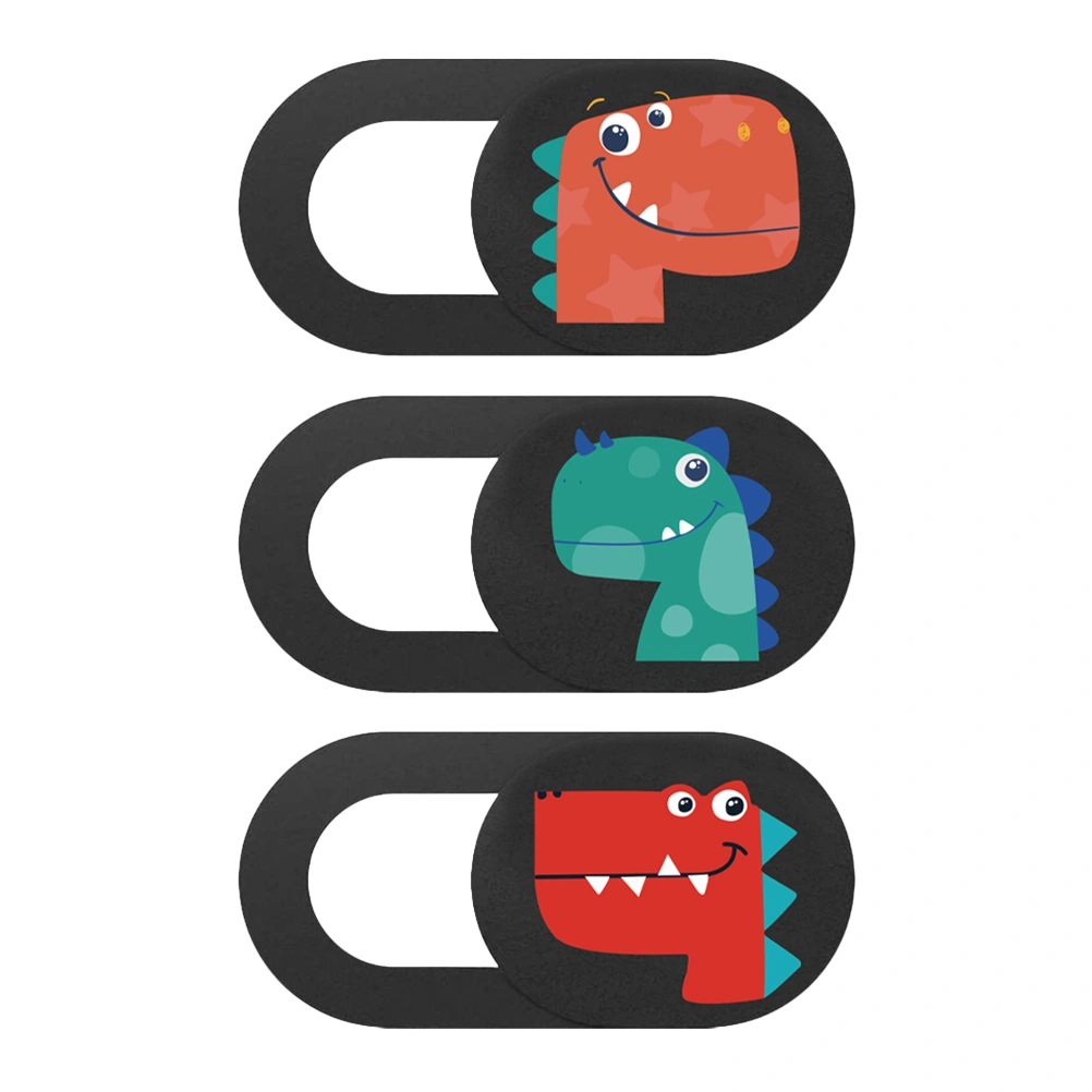 3Pcs Laptop Camera Cover Slide Dinosaur Pattern Webcam Privacy Lens Protector