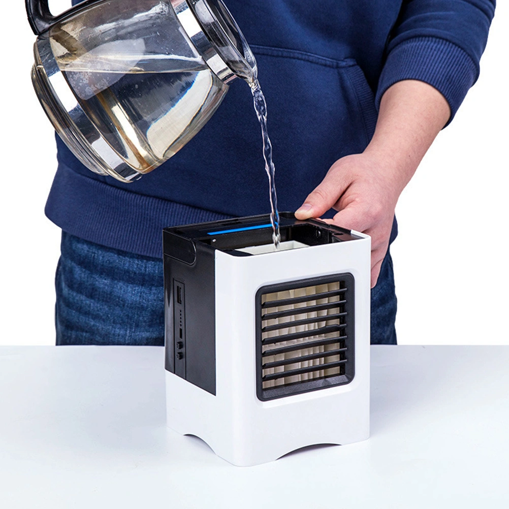 Mini Air Conditioning Fan USB Charging Water Cooling Fan Mini Space Cooler Folding Handle Fan Air Cooler Without Battery