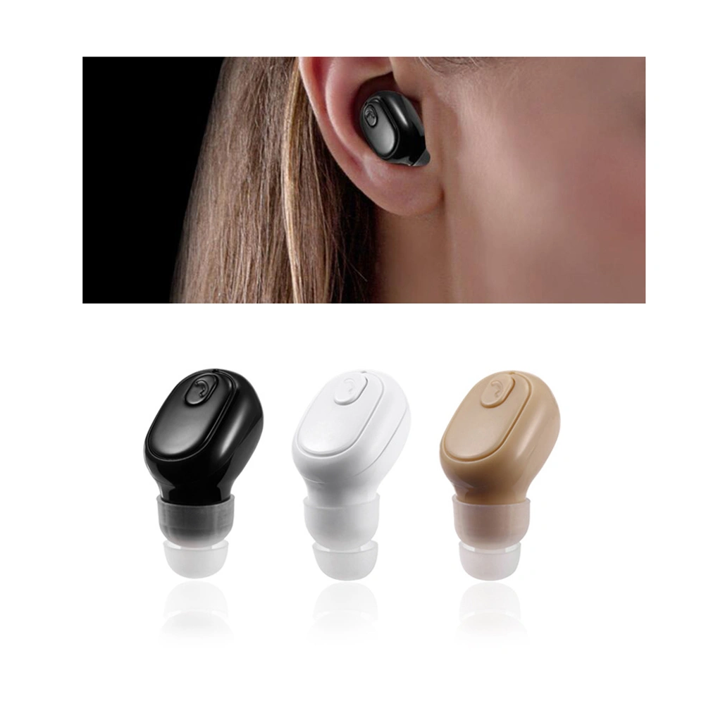 Single Mini Small Stereo In-Ear Earbuds Wireless Earphone Headset Headphone for Phone Upgrade Version White