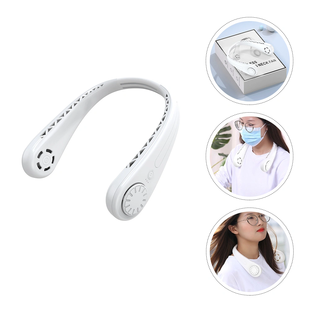 1pc Hand Free Neck Hanging Fan Portable Hand Free Fan Compact Fan USB Mini Fan