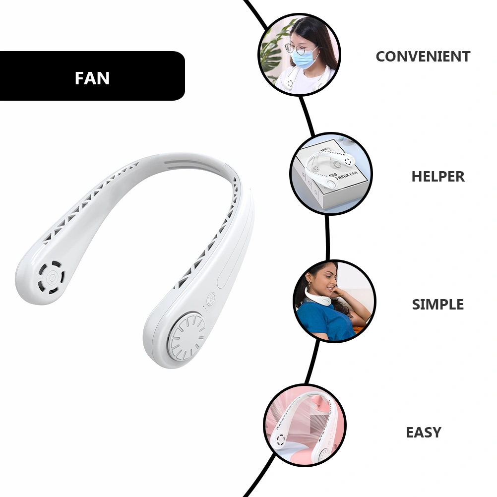 1pc Hand Free Neck Hanging Fan Portable Hand Free Fan Compact Fan USB Mini Fan