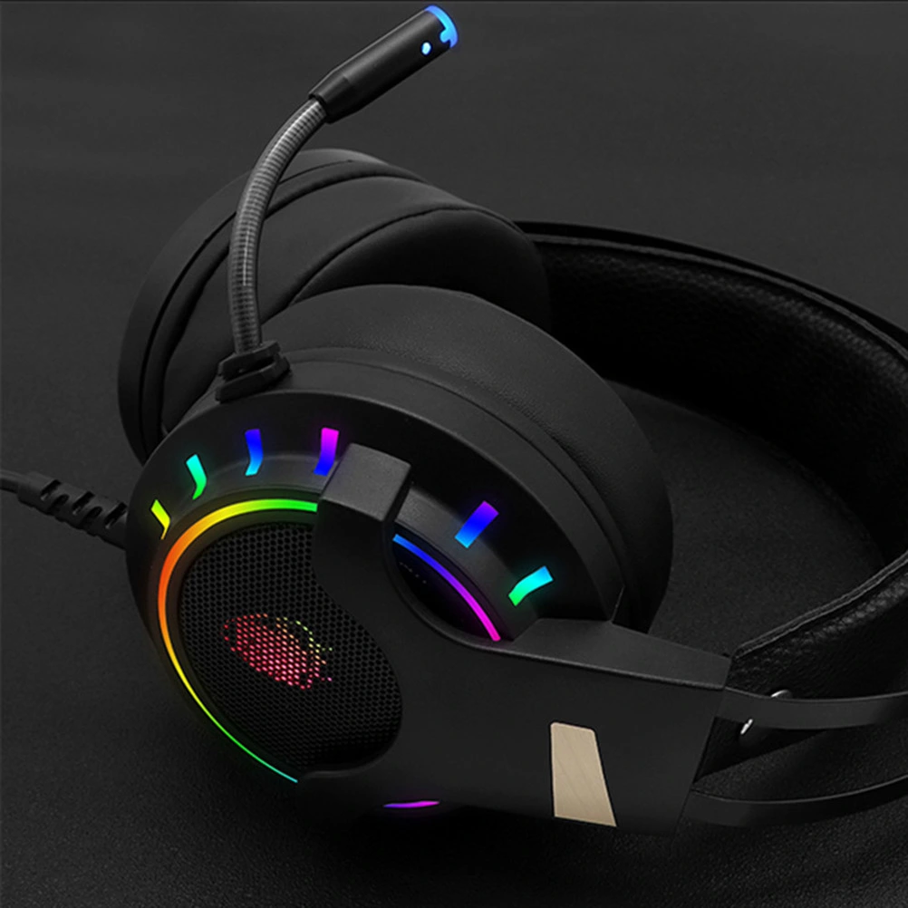Game Headphones Portable Wired Headphones Practical USB Gaming Headset with Microphone (USB Single Plug)