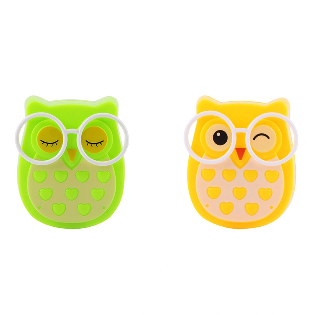 Owl-shaped LED Night Lamp Sensitive Light Sensor Wall Light Beside Lamp with US Plug (Green and Yellow)