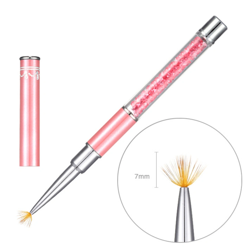 Nail Paint Pen Fan-shaped Nail Art Brush Drawing Brush Manicure Tools for Home Salon (Pink)