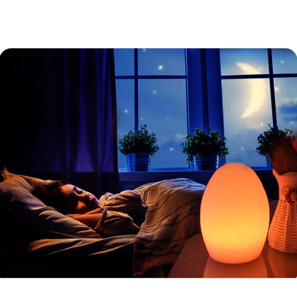 LED Colorful Egg Shaped Night Light USB Charging Desk Lamp Table Lamp for Home Outdoor Bar - 14x19cm (Charging Style)