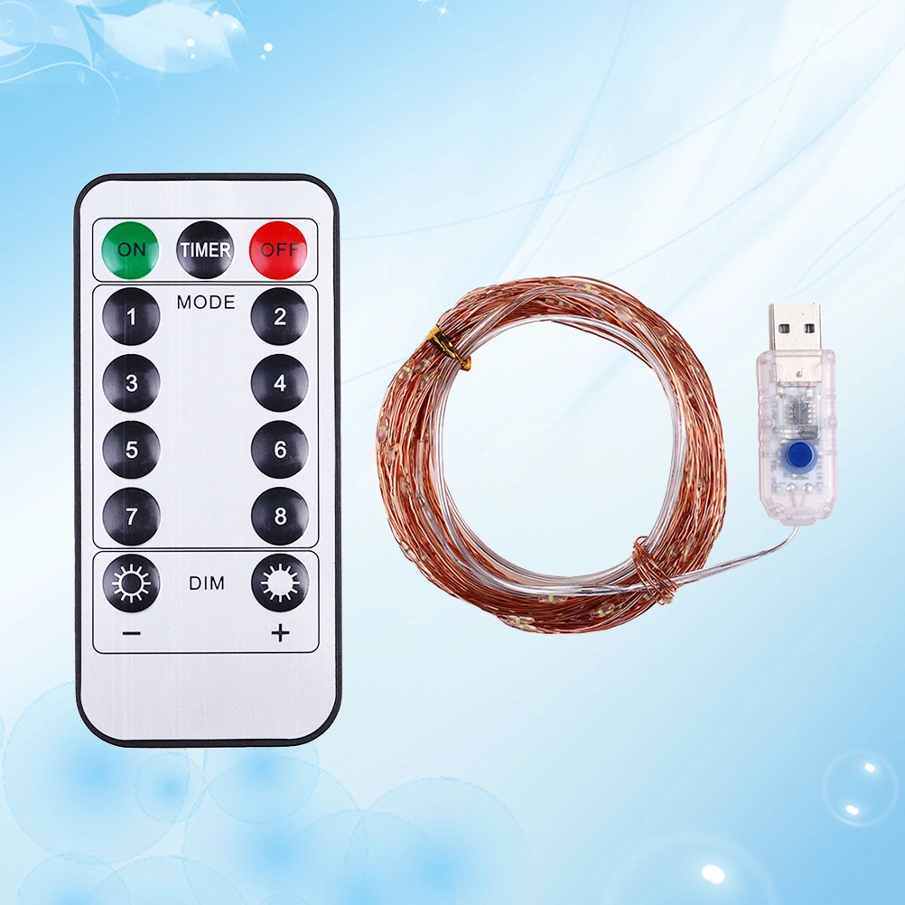 10M USB 100 LED 8 Function Copper Wire String Lights Fairy Light with Remote Controller For Xmas Festival Holiday Wedding Home Decoration No Battery BZ1194 (Purple)