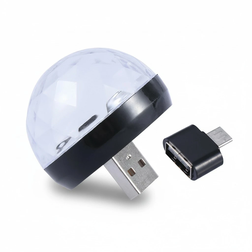 USB Mini Disco Lights Portable Light USB Powered LED Stage Ball DJ Lighting Karaoke Lights for Christmas Home Party Bar(Black)