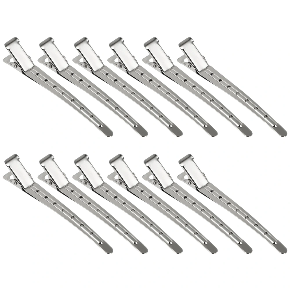 12pcs Hairdressing Metal Hair Clips Sectioning Barber Clips Hair Cutting Clips