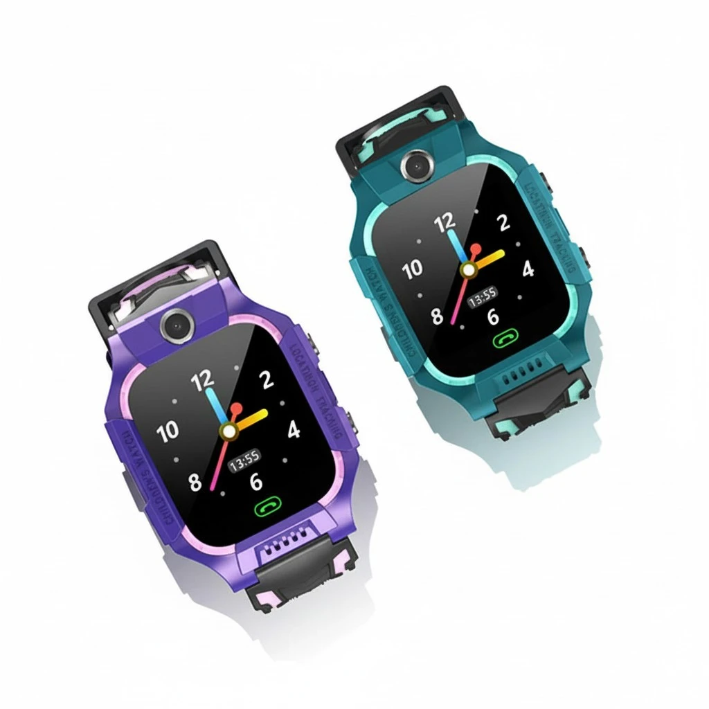 Smart Watch Kids LBS Positioning Lacation SOS Camera Phone Smart Baby Watch Voice Chat Smartwatch Children's Watch (Blue)