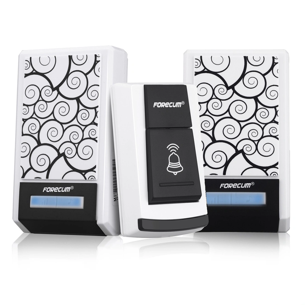 Forecum 5F 36 Songs Waterproof Wireless Smart Doorbell with Two Receivers