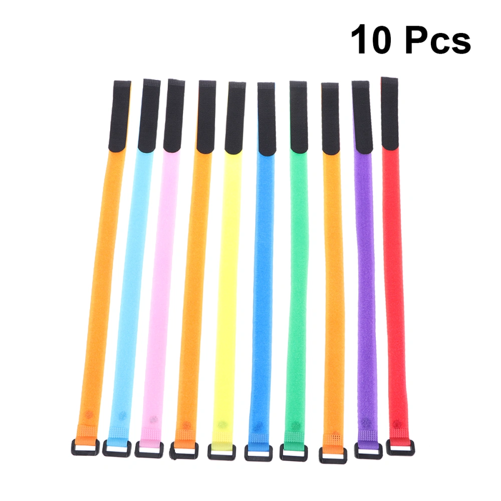 10pcs Buckle Stickers Cable Ties Stickers Strap Stickers Sticking Band Bundling Belt with Button