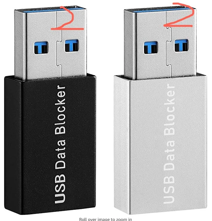 4Pcs USB Data Blocker Refuse Hacking Secure Charging USB Adapter for Mobile Phones Tablets Laptops