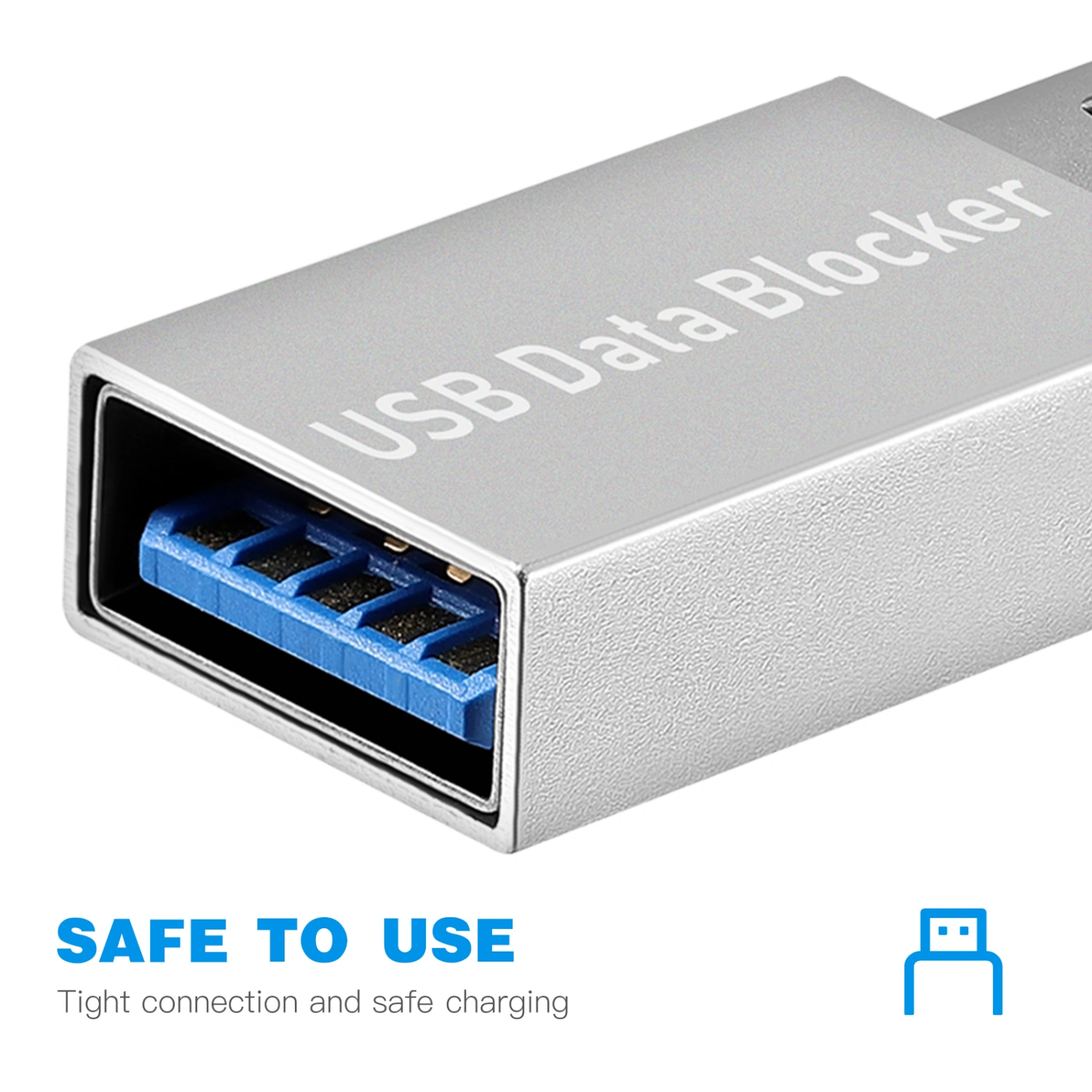 4Pcs USB Data Blocker Refuse Hacking Secure Charging USB Adapter for Mobile Phones Tablets Laptops