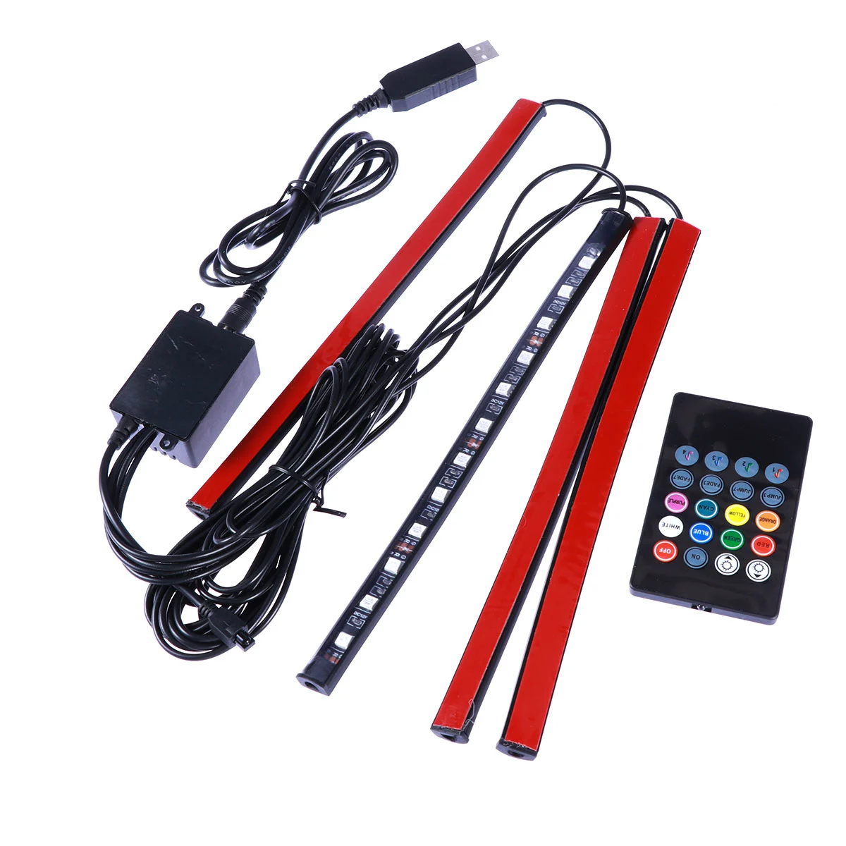 Multi Color Car Interior Atmosphere Neon Lights Lamps Strip 12 LED Wireless IR