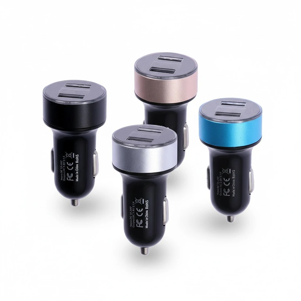 Car Charger Digital Display Dual USB Port 3.1A USB Charging Adapter Car Voltage Display (Black)
